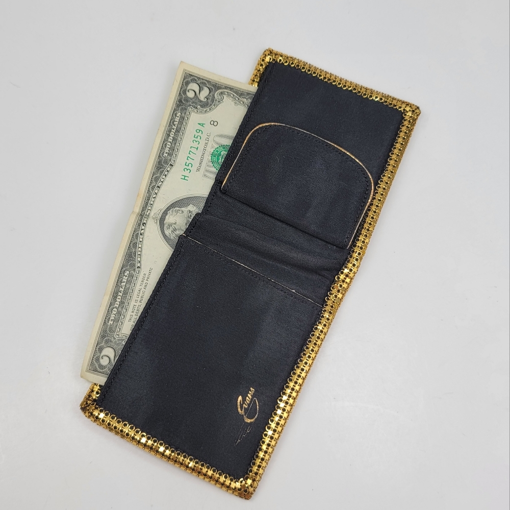 Evans Vintage 1960s Metallic Gold Mesh Bifold Wallet - Picture 14 of 17